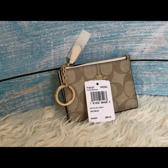 Coach Mini Skinny Id Case in signature canvas - Picture 3 of 6